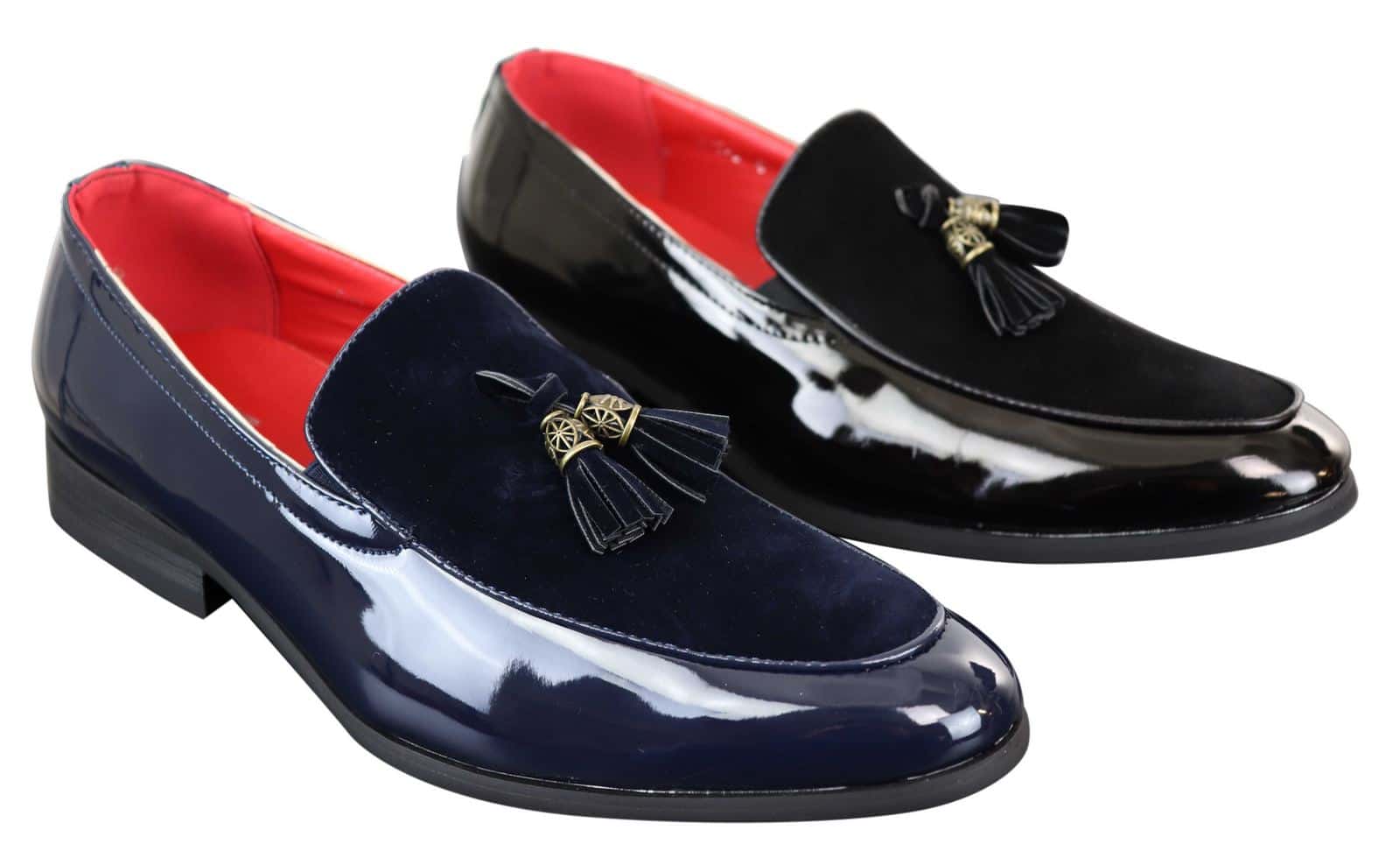 Herrloafers i konstläder och mocka