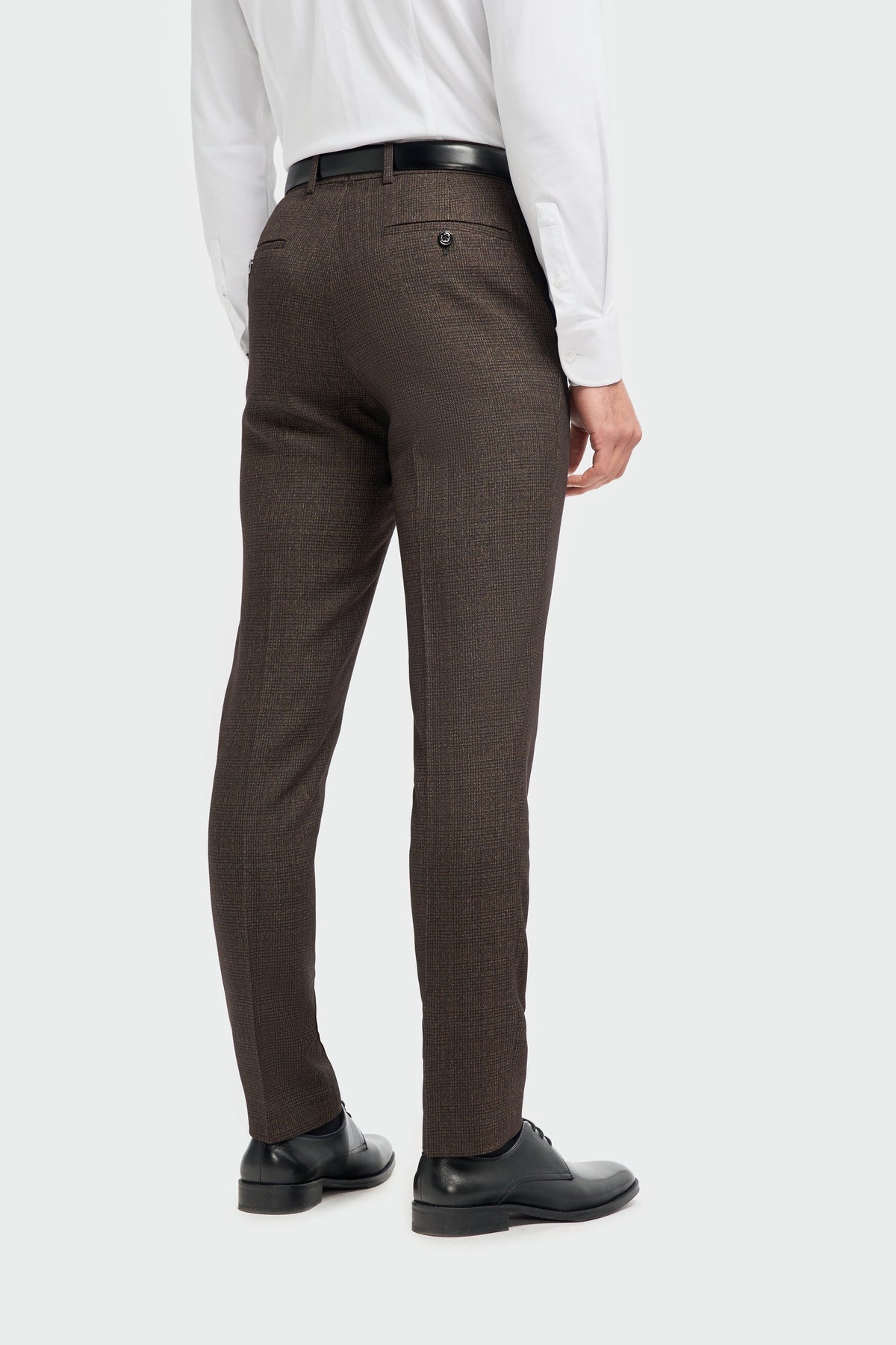 Caridi - Herrbyxor i tweed, brunt
