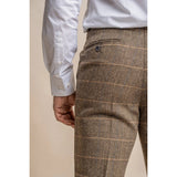 Albert - Herrbyxor i tweed med bruna detaljer