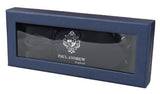 Slips i siden med svart slips, presentset, näsduk, manschettknappar, slips i glansig satin