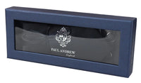 Slips i siden med svart slips, presentset, näsduk, manschettknappar, slips i glansig satin