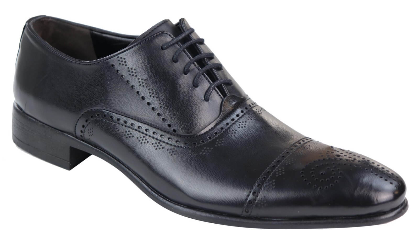 Klassiska svarta brogueskor för män