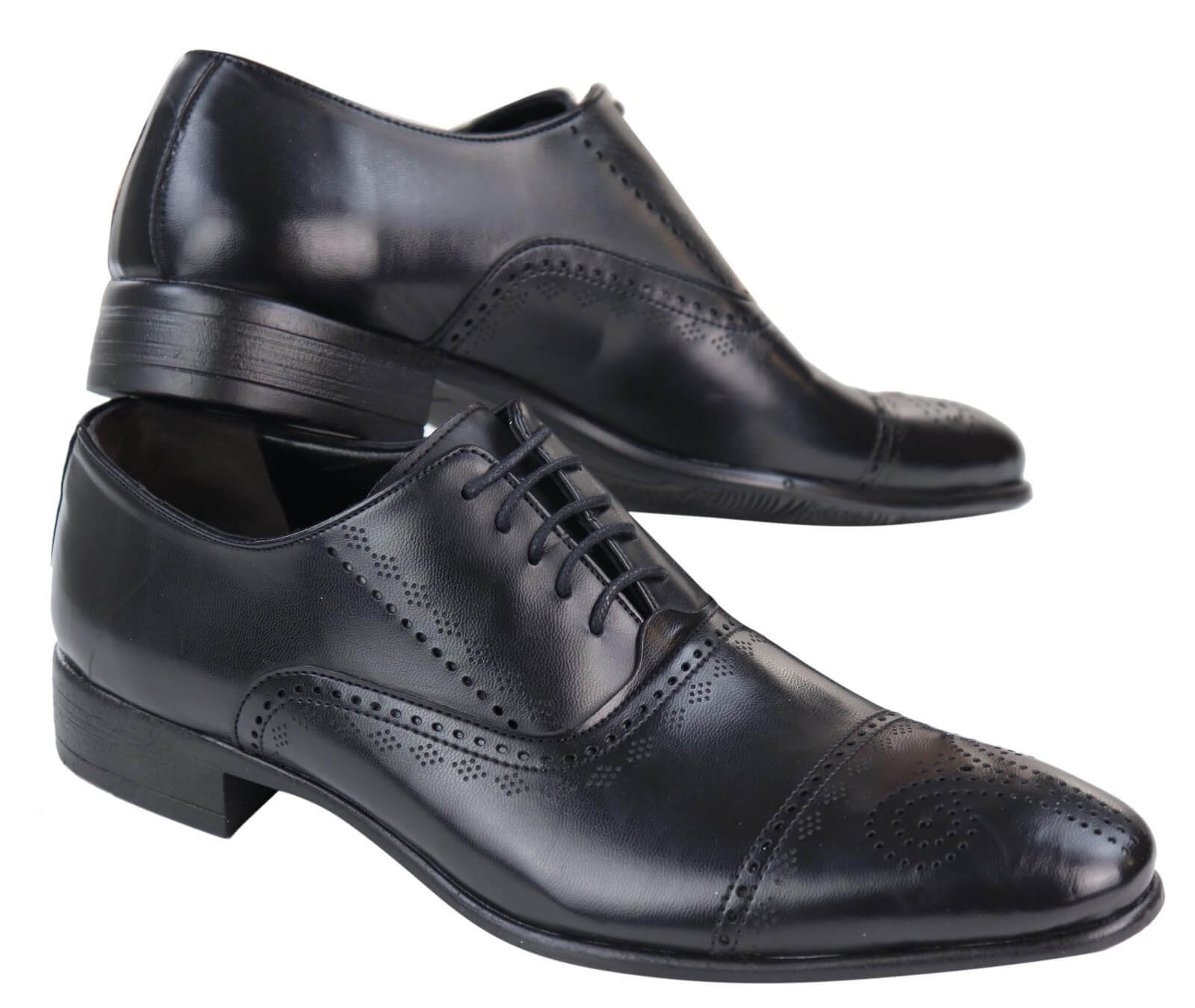 Klassiska svarta brogueskor för män