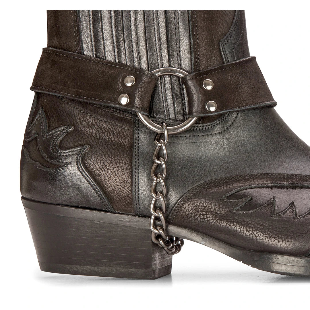 Herr Western Svarta Cowboystövlar Vintage Spetsig Riddarstövel Country Stövel Ridning Äkta Läder