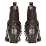 Herr Western Svarta Cowboystövlar Vintage Spetsig Riddarstövel Country Stövel Ridning Äkta Läder