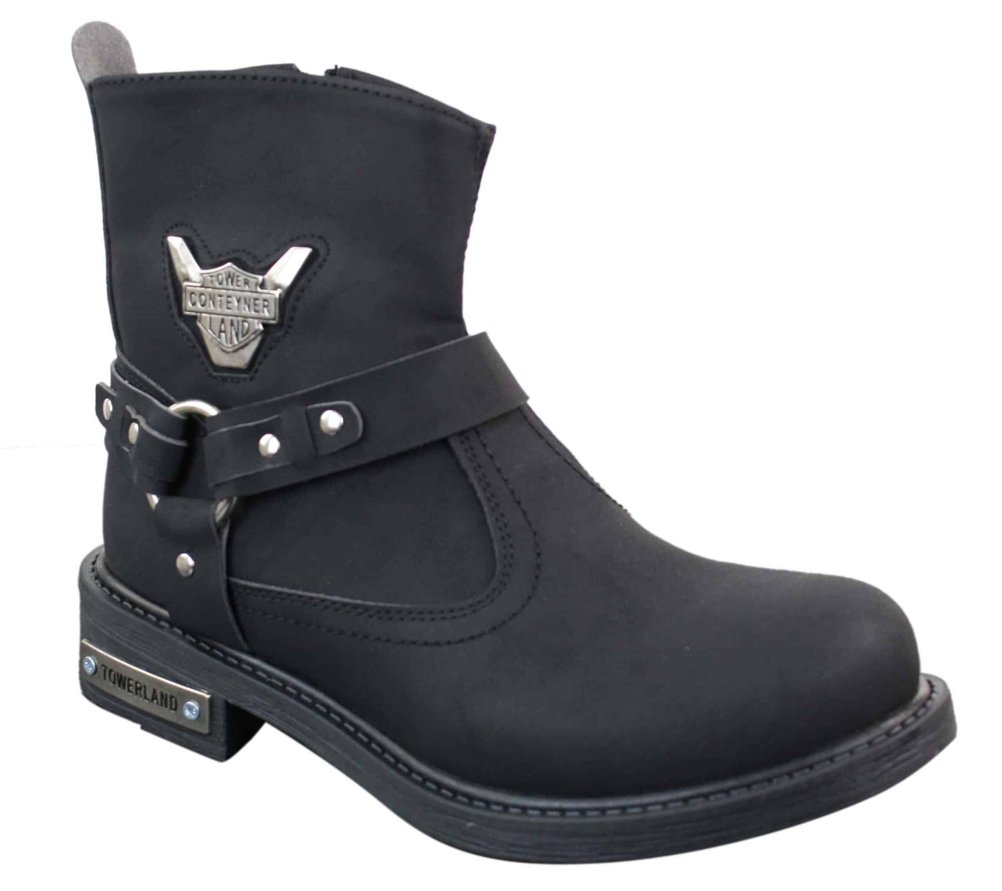 Herr Cowboy Motorcykel Ridstövlar Nubuck PU Läder