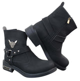 Herr Cowboy Motorcykel Ridstövlar Nubuck PU Läder