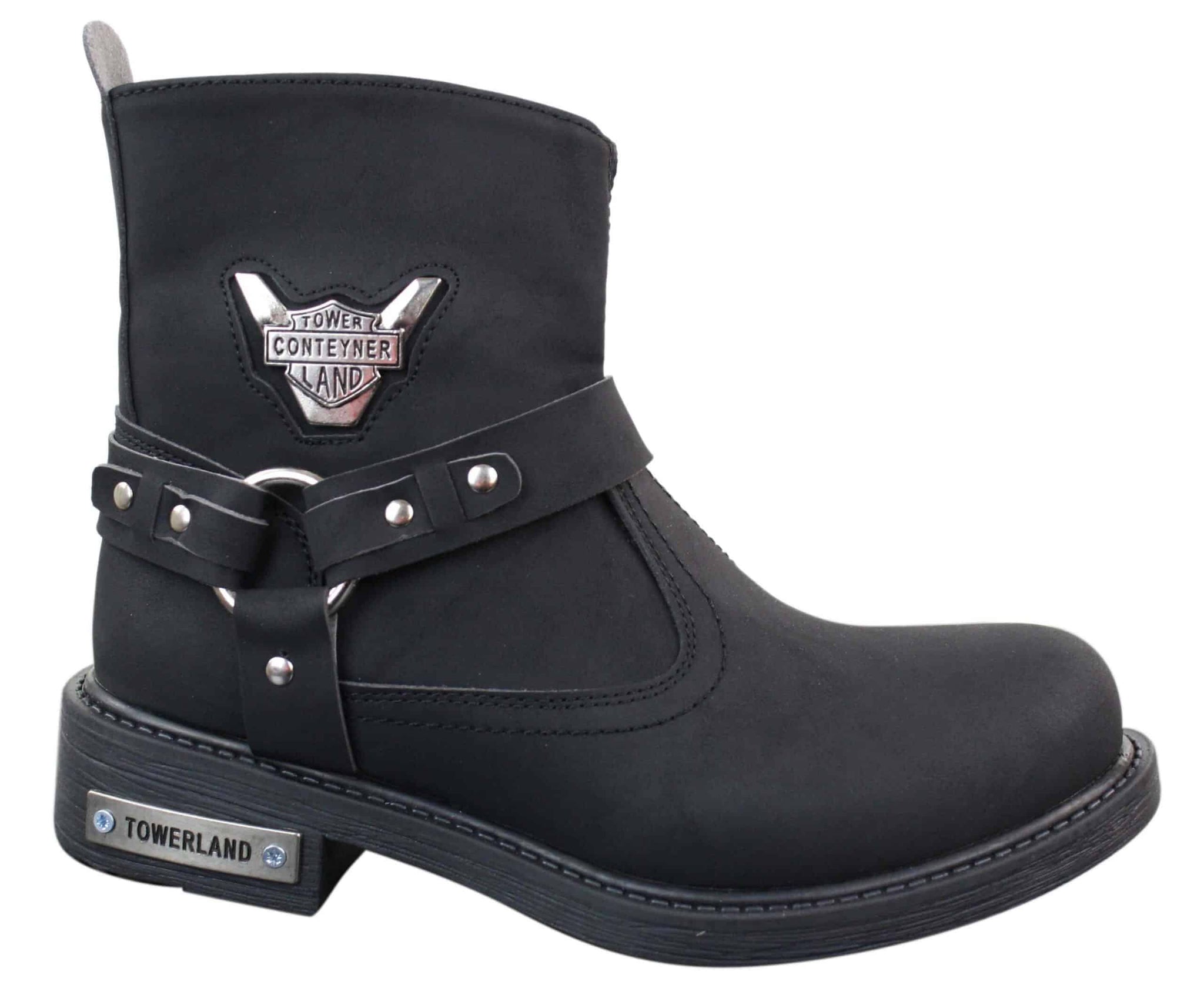Herr Cowboy Motorcykel Ridstövlar Nubuck PU Läder