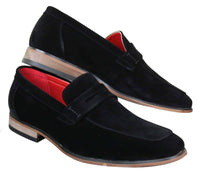 Fiorello 1807 - Herrskor i mocka med konstläder, klassiska loafers i italiensk design