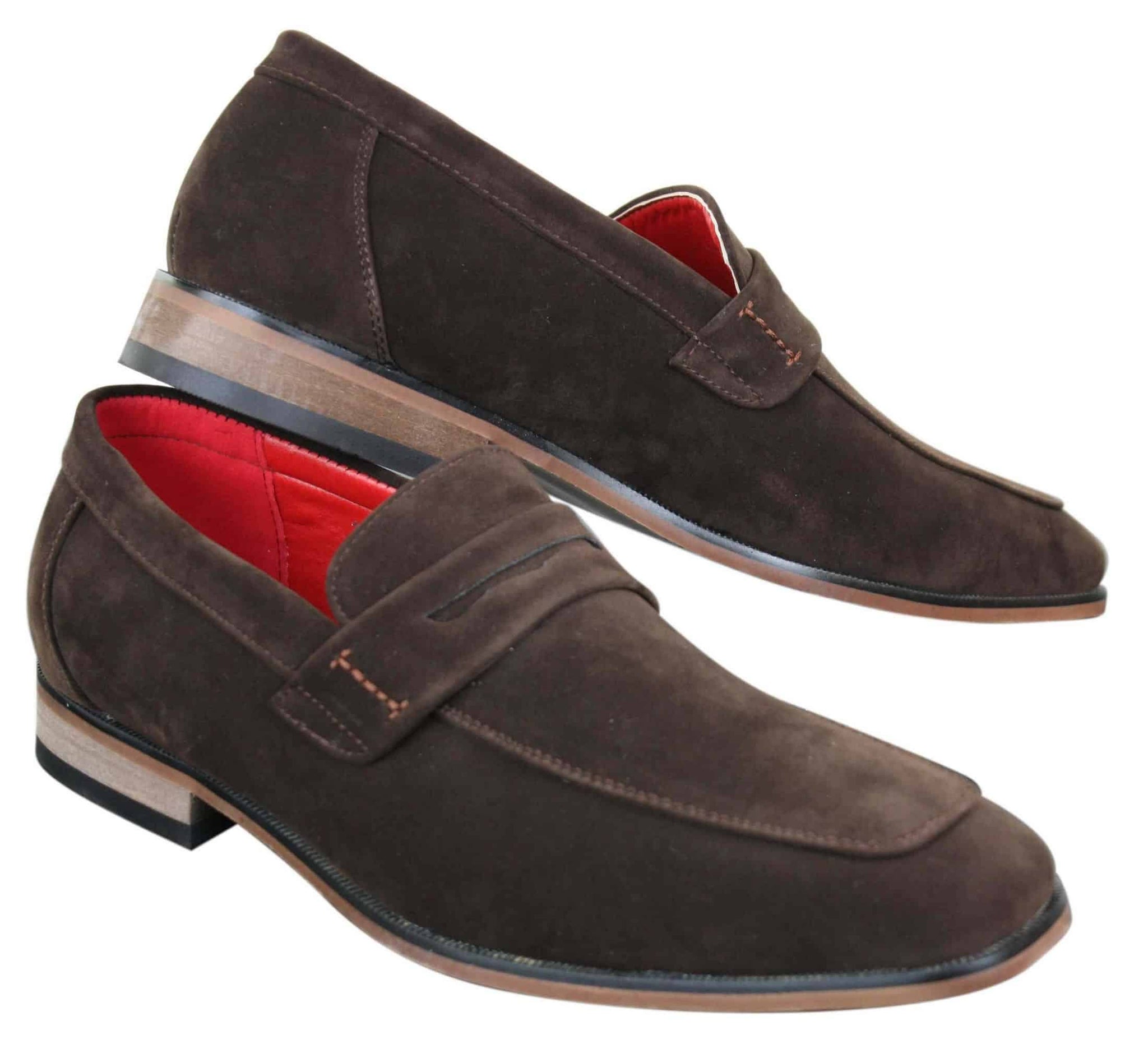Fiorello 1807 - Herrskor i mocka med konstläder, klassiska loafers i italiensk design