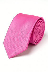 Rosa smal enfärgad slips för män