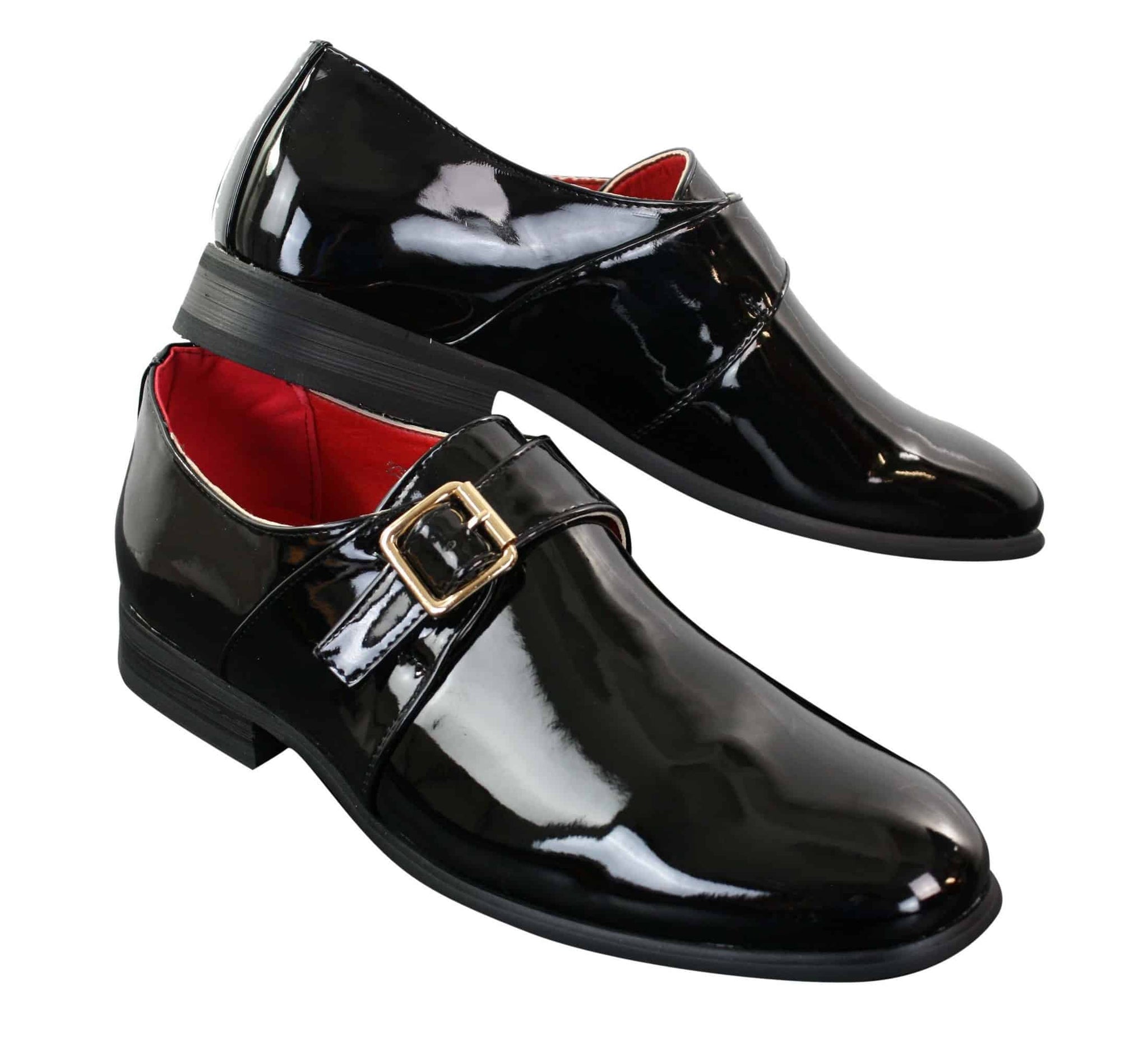 Fiorello 2322 - Herrskor med lackspänne och glansiga slip-on-skor, elegant och casual, formell, italiensk design