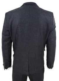 Mörkgrå tweed 3-delad kostym