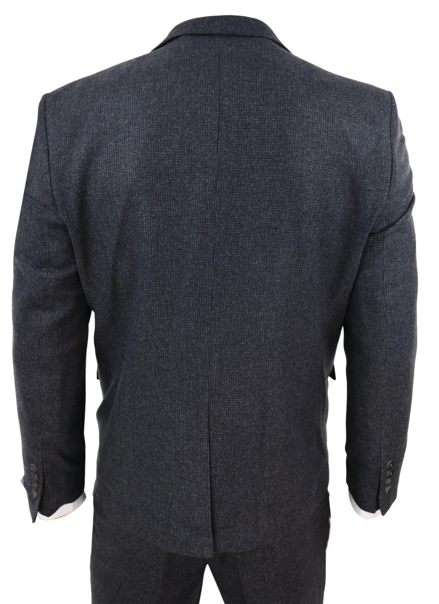 Mörkgrå tweed 3-delad kostym