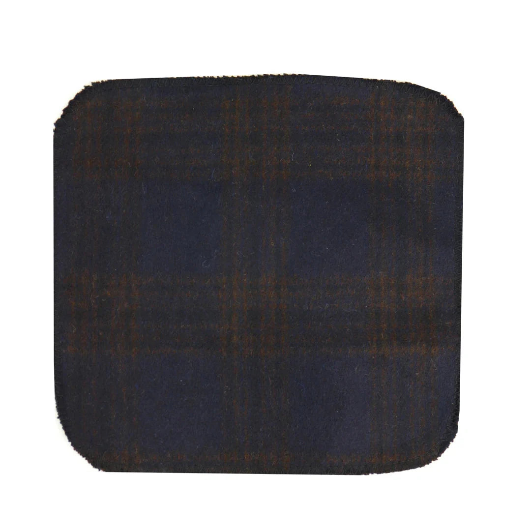 281 - Herrslips med näsduk i blå fiskbensmönster i tweed i ull, 5 cm