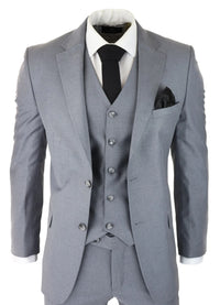 Herr Klassisk Grå 3-delad Kostym Slim Fit Vintage Retro Elegant Formell Bröllop
