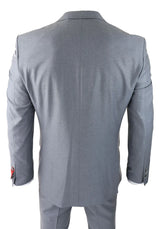 Herr Klassisk Grå 3-delad Kostym Slim Fit Vintage Retro Elegant Formell Bröllop