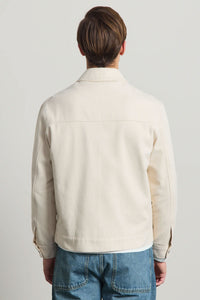 Beige bomullstwilljacka för män - Trucker Overshirt