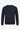 Marinblå herrtröja med rund hals och långärmad stretchig pullover i bomullsblandning