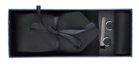 Slips i siden med textur, presentset, näsduk, manschettknappar, matt satin