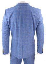 Ljusblå linnekostym i 3 delar för män