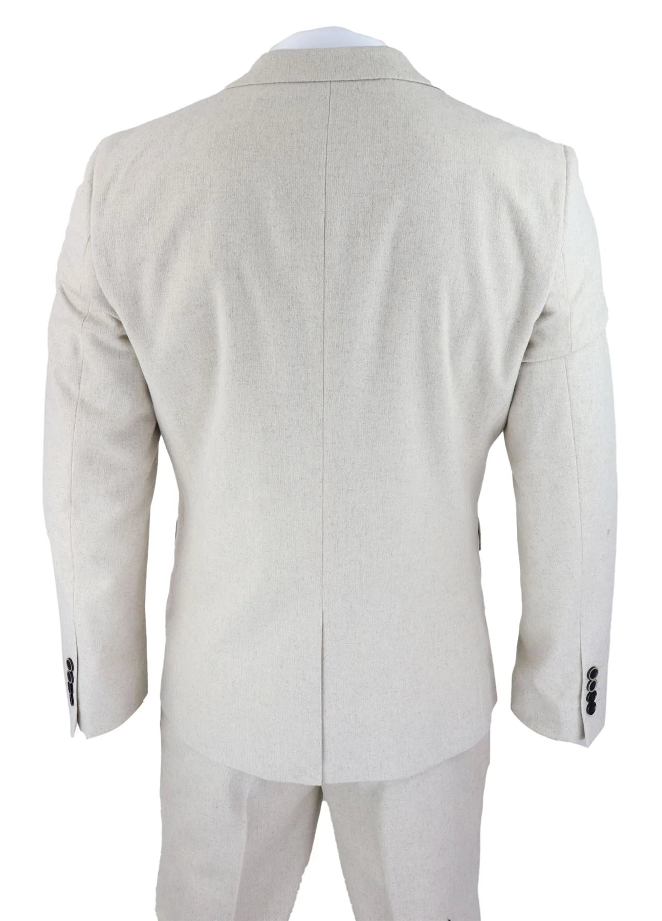 Herrkostym i ull, 3 delad krämbeige, slim fit, klassisk, bröllopsfest, vintage, 1920-tal