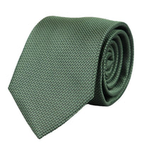 Grön slips i siden med textur, presentset, näsduk, manschettknappar, slips i matt satin