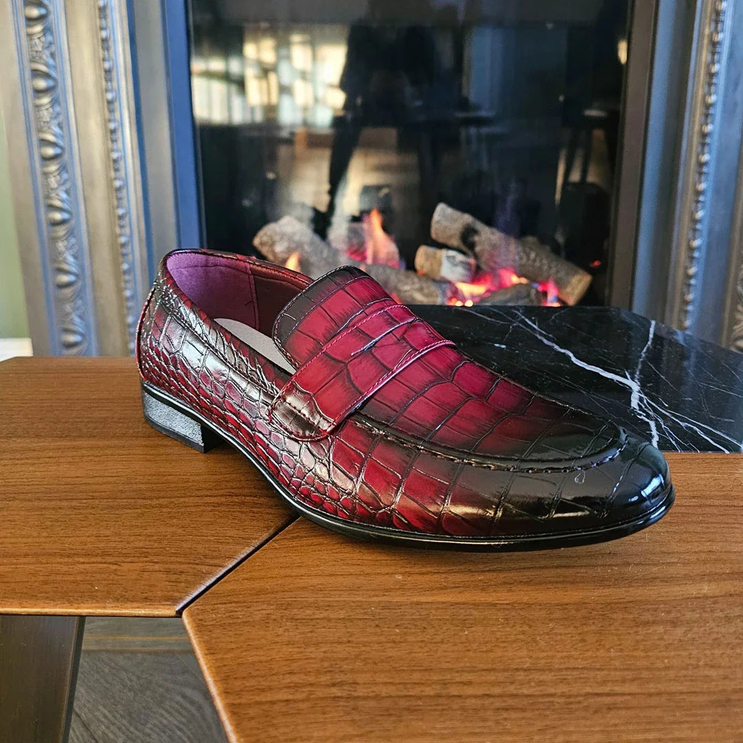 Röda loafers för män