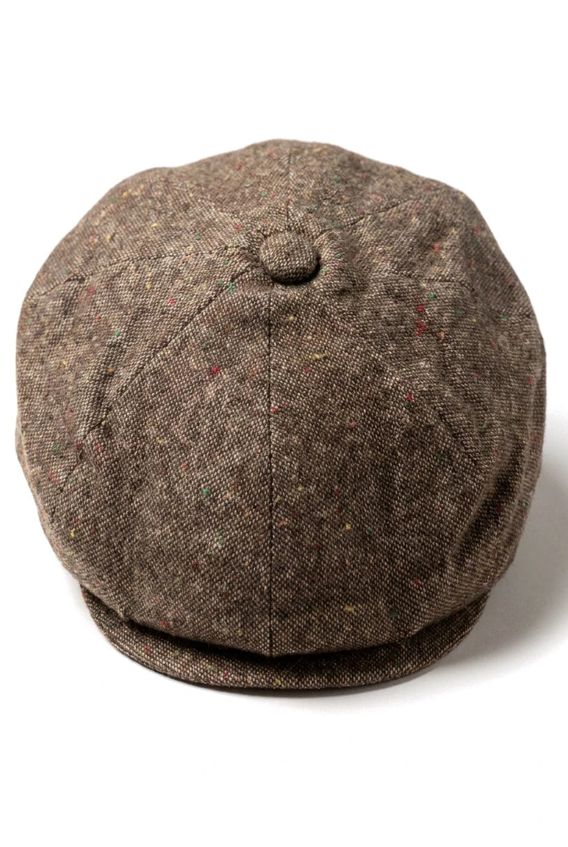 8-panelers Baker Boy-keps Shelbyhatt i ull, tweed, klassisk brun rakhyvel
