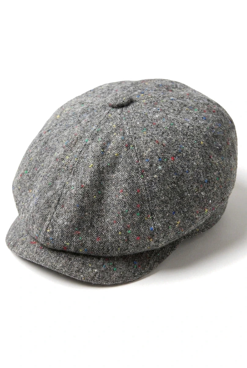 8-panelers Baker Boy-keps Shelbyhatt i ull, tweed, klassisk grå rakhyvel