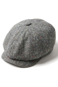 8-panelers Baker Boy-keps Shelbyhatt i ull, tweed, klassisk grå rakhyvel