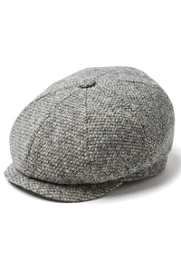 8-panelers Baker Boy-keps Shelbyhatt i ull, tweed, klassisk ljusgrå rakhyvel