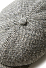 8-panelers Baker Boy-keps Shelbyhatt i ull, tweed, klassisk ljusgrå rakhyvel