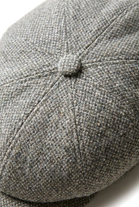 8-panelers Baker Boy-keps Shelbyhatt i ull, tweed, klassisk ljusgrå rakhyvel
