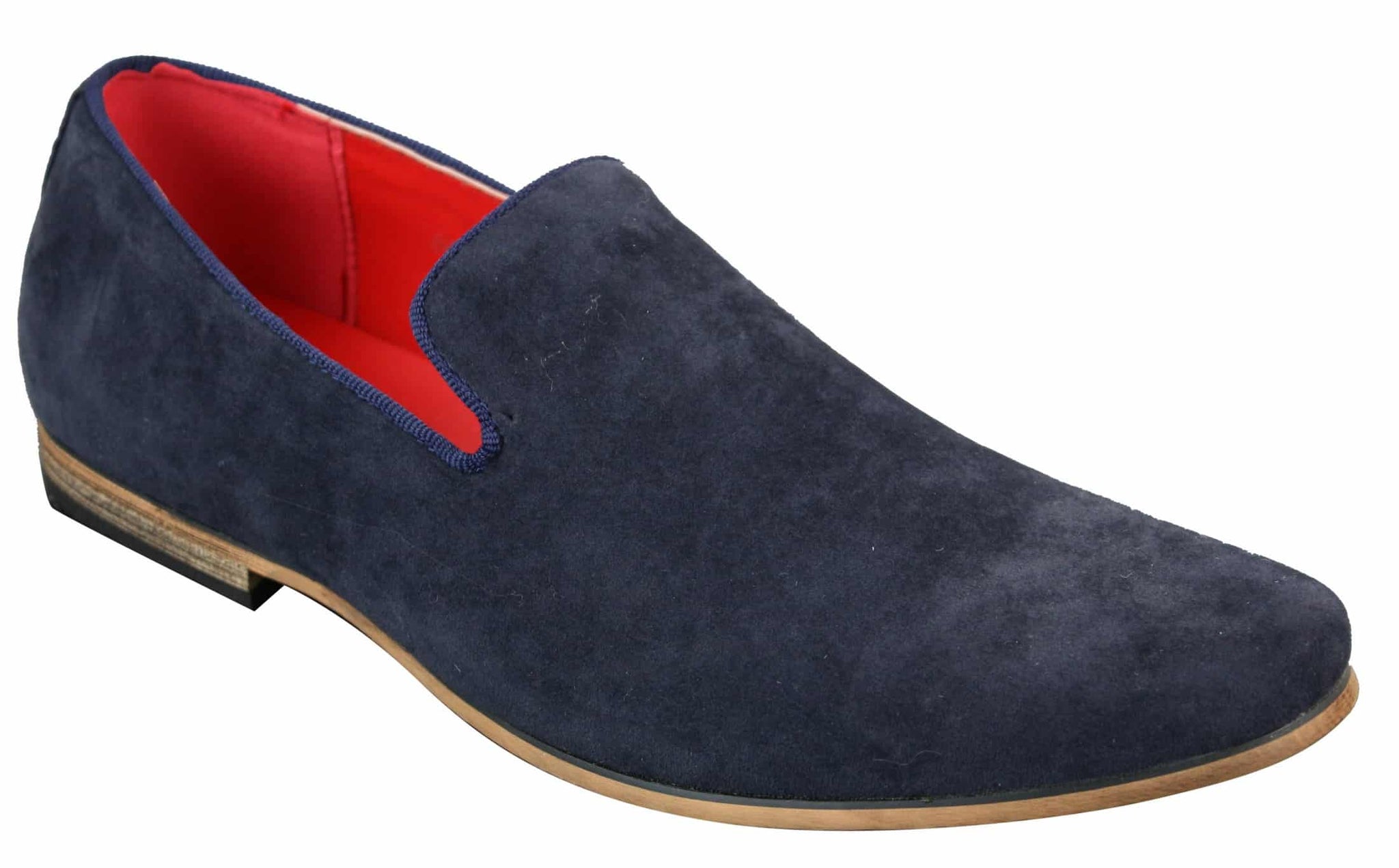 Herr Mocka Läder PU Slip On Loafers Blå Smart Casua