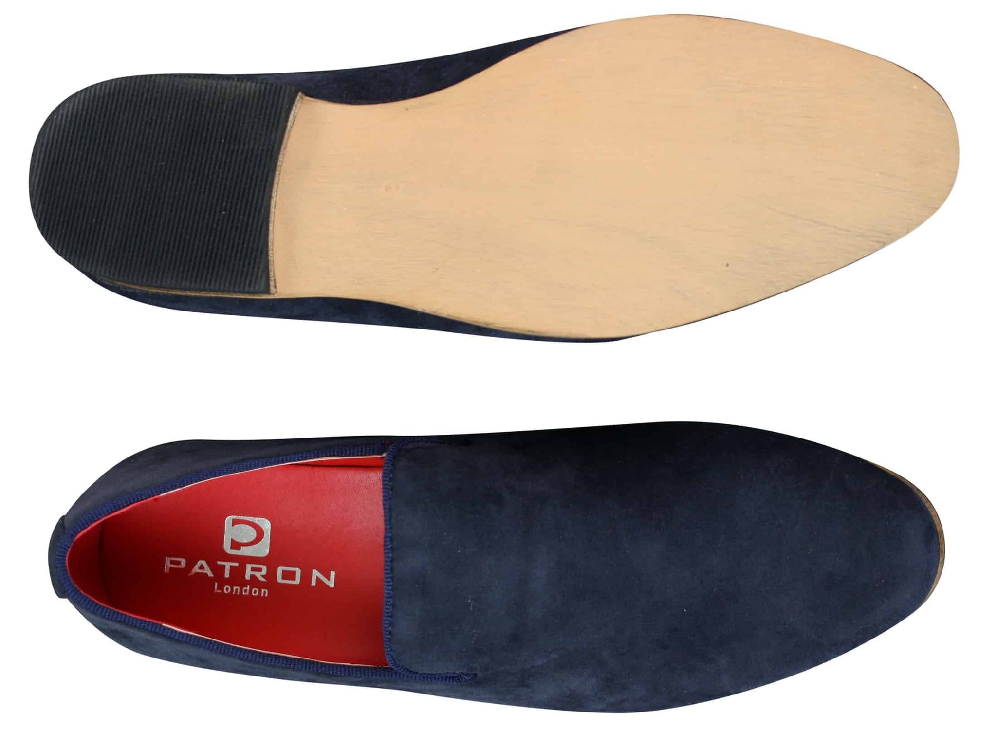 Herr Mocka Läder PU Slip On Loafers Blå Smart Casua