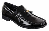 Svarta slip-on-skor med tofsar för män