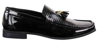 Svarta slip-on-skor med tofsar för män
