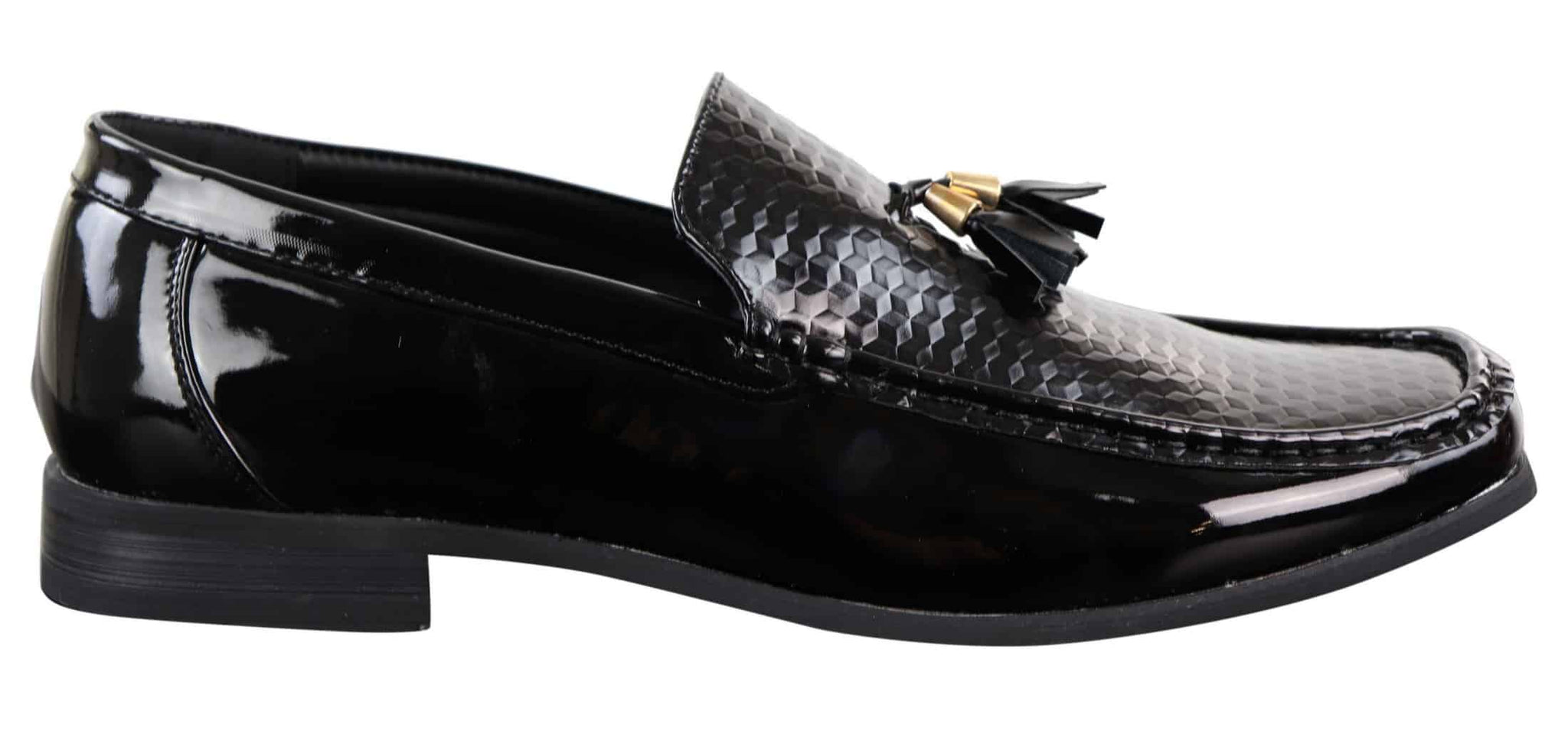 Svarta slip-on-skor med tofsar för män