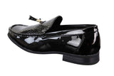 Svarta slip-on-skor med tofsar för män
