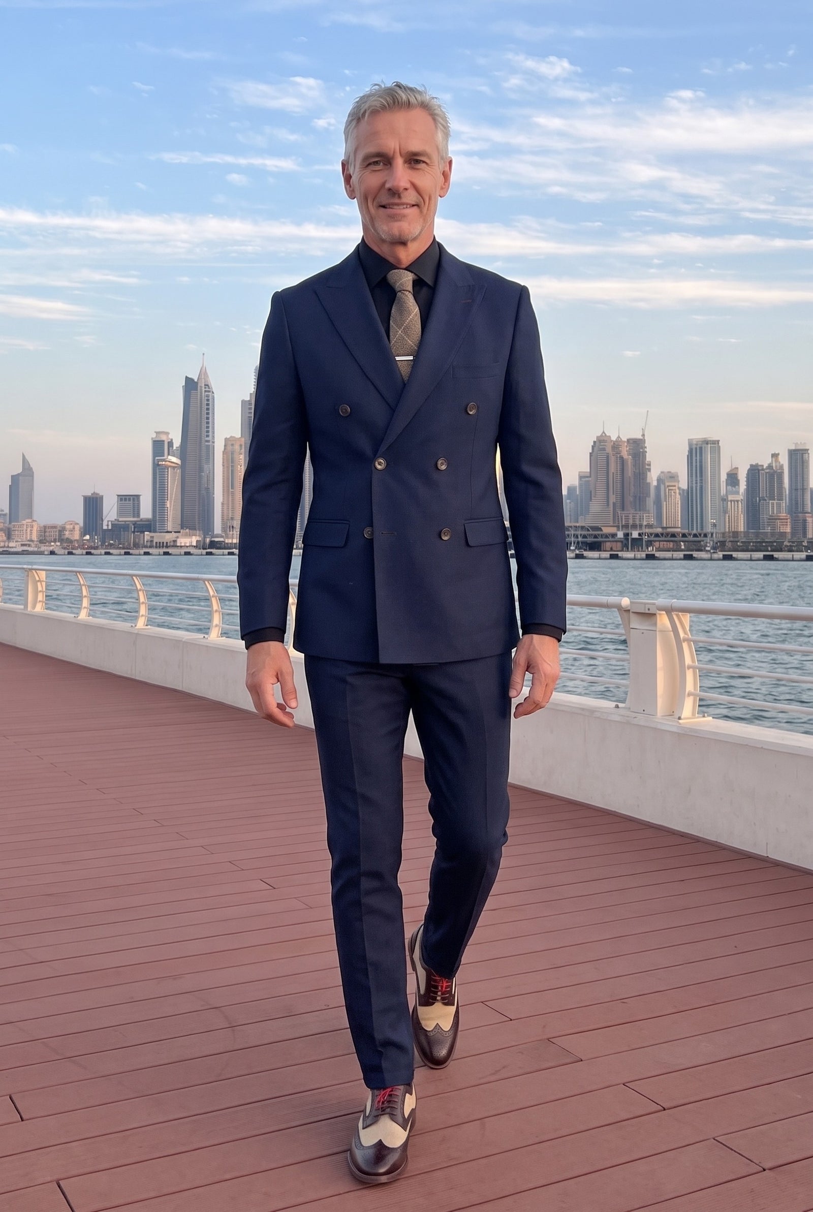 Look #638 styled with Mayfair - Marinblå herrkostym med dubbelknäppning i två delar