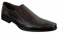 Herr Bruna Svarta Formella Eleganta Slip-On Skor Texturerad PU-läder Italiensk Design