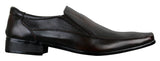 Herr Bruna Svarta Formella Eleganta Slip-On Skor Texturerad PU-läder Italiensk Design
