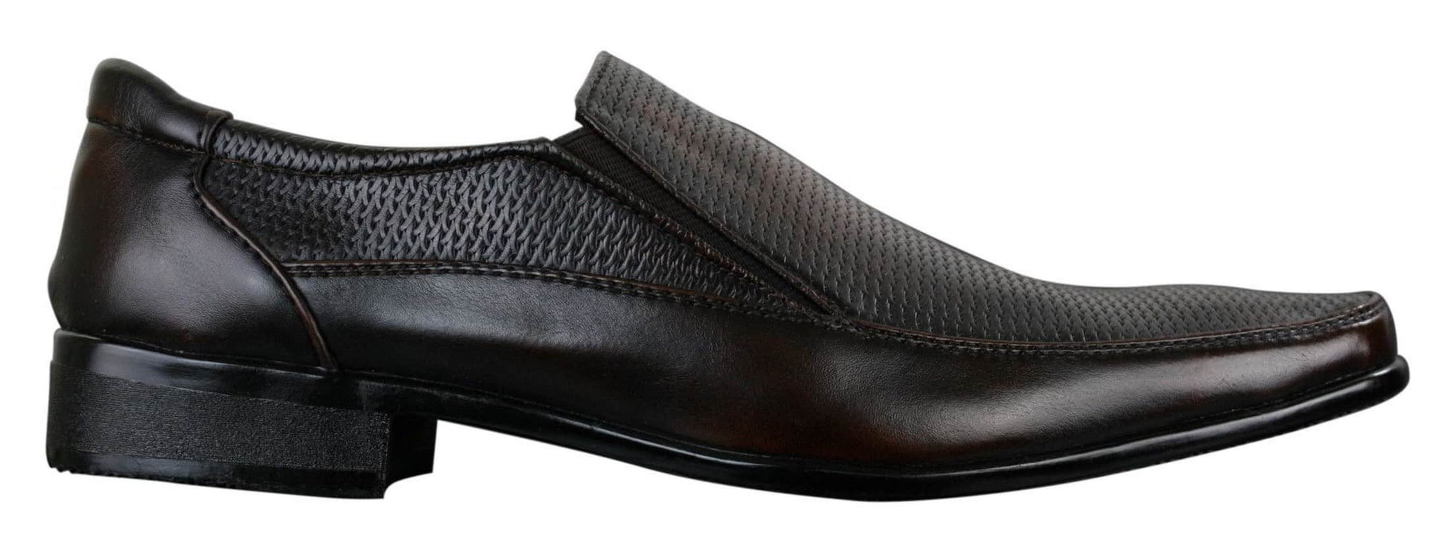 Herr Bruna Svarta Formella Eleganta Slip-On Skor Texturerad PU-läder Italiensk Design