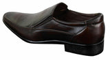 Herr Bruna Svarta Formella Eleganta Slip-On Skor Texturerad PU-läder Italiensk Design