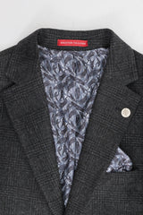 Svart Glen Check 3-delad kostym för män