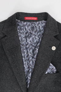 Svart Glen Check 3-delad kostym för män