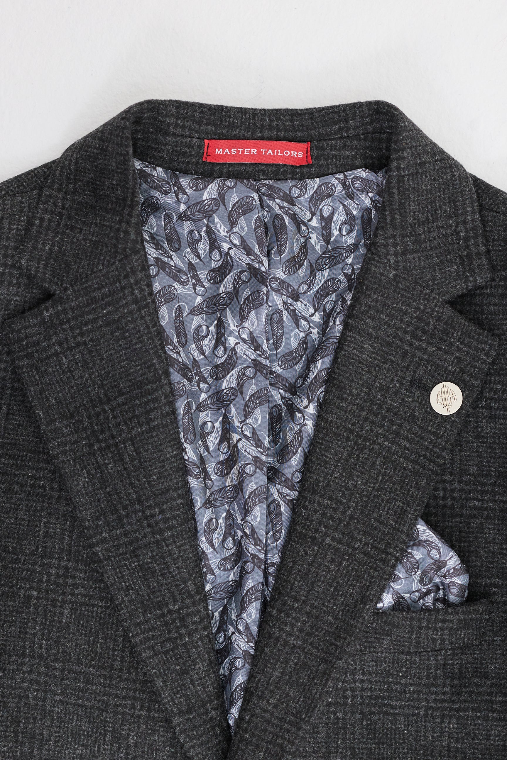 Svart Glen Check 3-delad kostym för män