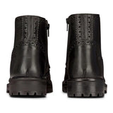 Herr Äkta Läder Snörade Platå Brogue Militärstövlar Punk Rock Svart Brun
