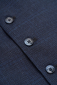 Caridi - Marinblå väst i tweed för män
